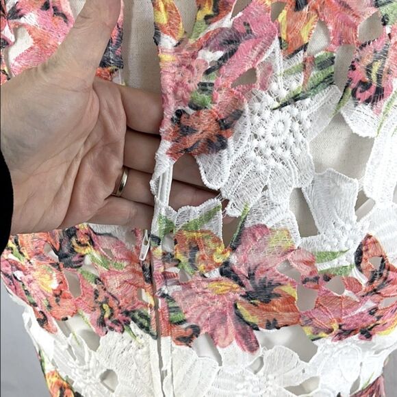 PLUS SIZE NWT Bisou Bisou floral lace sleeveless dress - Picture 4 of 7